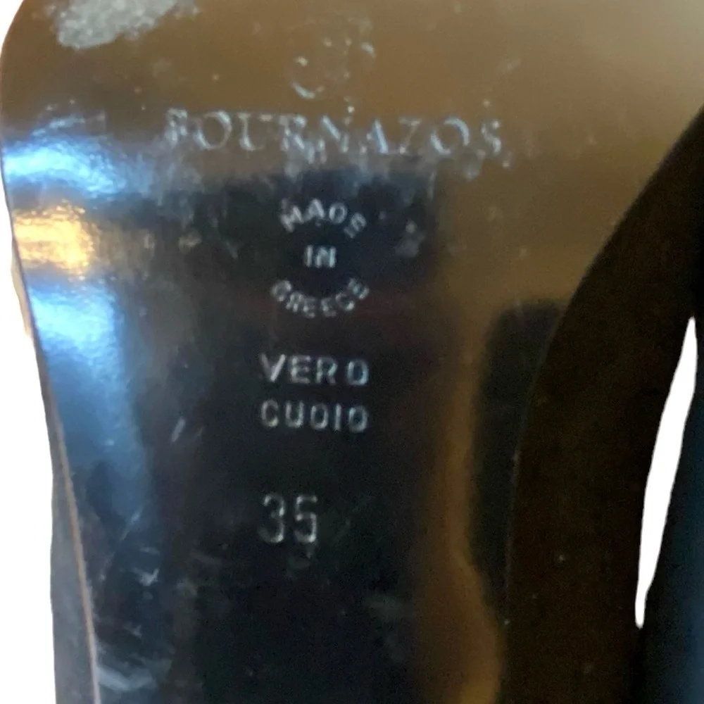 John Bournazos Suede & Patent Leather Black Pumps Made in Greece Women’s size 5